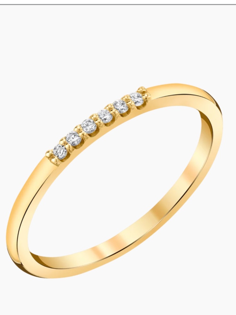 BabyGOLD 14k yellow gold Dainty Diamond Band, size 4